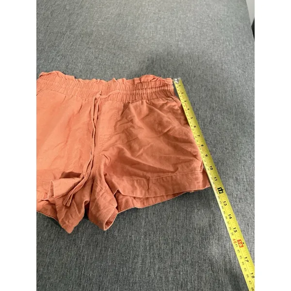 women's A New Day Orange linen blend shorts size small 3" inseam elastic waist - Image 2