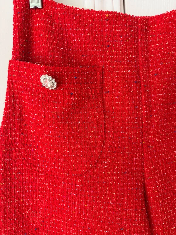 Anthropologie Maeve The Colette Crop Wide-Leg Pants: Tweed Edition, Size 27 - Image 8