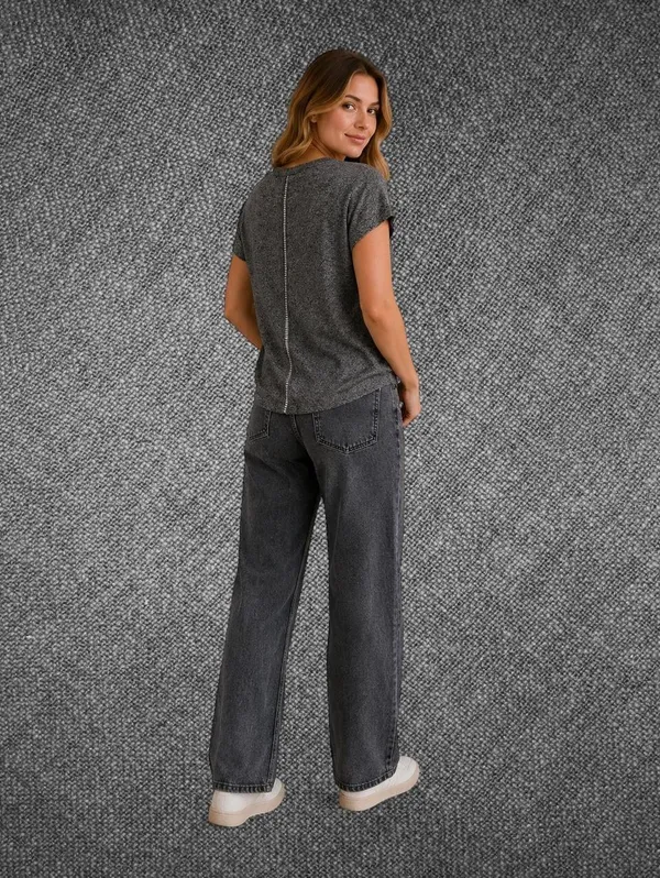 Poof Charcoal Heather V Neck Pocket T Shirt Size Medium - Image 8