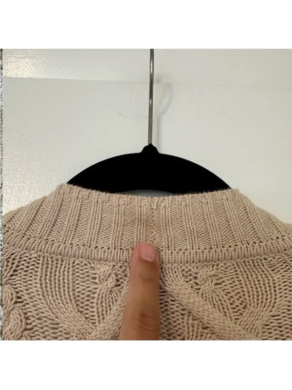 J. Crew Cableknit Chunky Fishermans Button Front Cardigan Sweater Womens Medium - Image 5