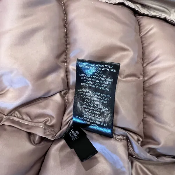 Kenneth‎ Cole New York Womens Taupe Quilted Hooded Puffer Jacket Parka Large L - Image 8