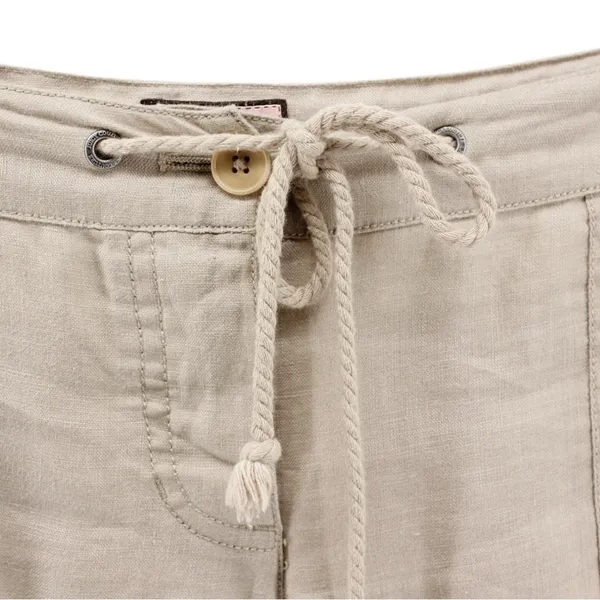 Y2K‎ Juicy Couture Tan 100% Linen Pants Coastal Resort Travel Capsule S - Image 4