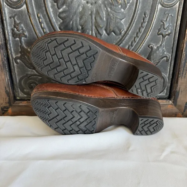 Dansko Pearl Leather‎ Slingback Heeled Clogs Sz 39 (8.5/9 US) Professional Nurse - Image 3