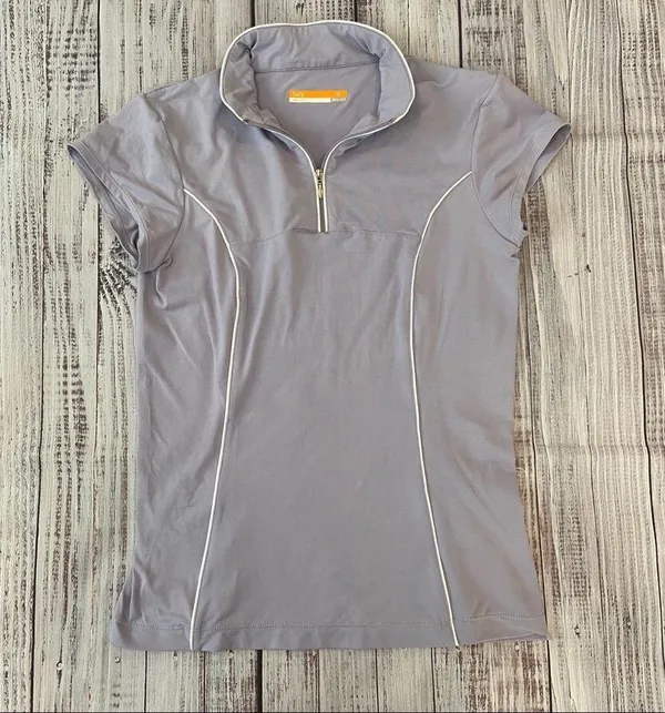 Lucy Lilac Quarter Zip Short Sleeve Athletic Top. - Image 8
