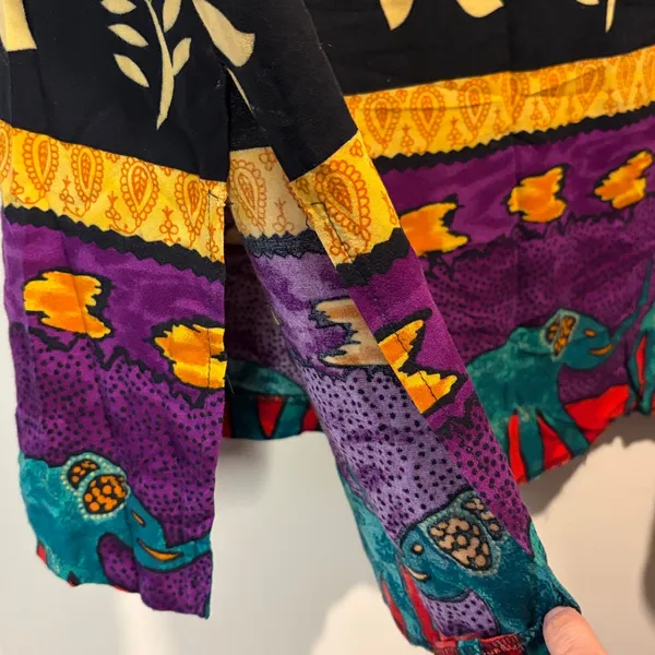 Jessica Howard Woman Vintage Elephant Sunflower Art to Wear Shoulder Pads SZ 20 - Image 5
