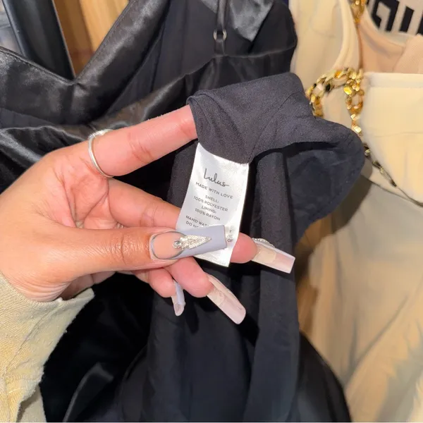 Lulus Something To Celebrate Black Satin A-Line Midi Dress With Pockets - Image 10