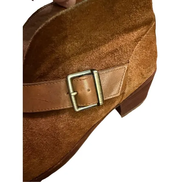Ugg W Wright Belted Shearling‎ Lined Chestnut Leather Suede Ankle Boots Sz 7 - Image 10