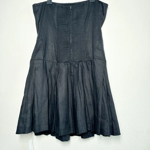 Reformation Isabeli Linen Strapless Mini Dress Black 10 NWT Summer - Image 7