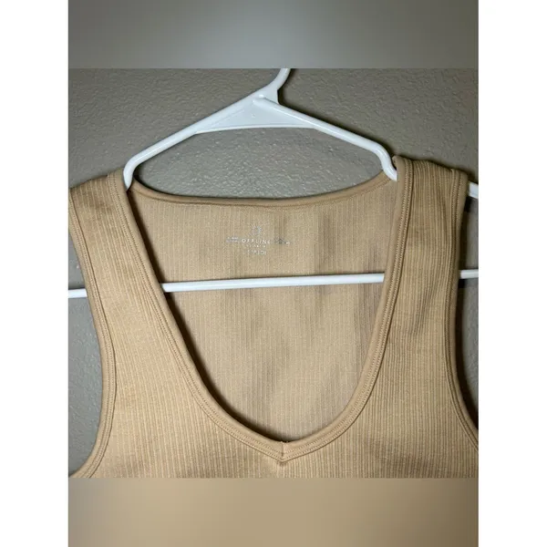 Aerie Offline Recharge Least Support Neutral Ribbed Sports Bra Womens Size Small - Image 3