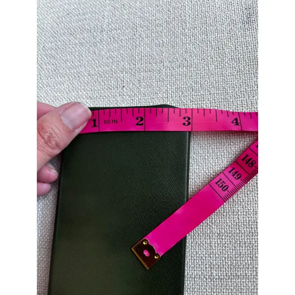 Longchamp Eyeglass Case OS Green Leather Foldable Triangular Designer Accessory‎ - Image 5