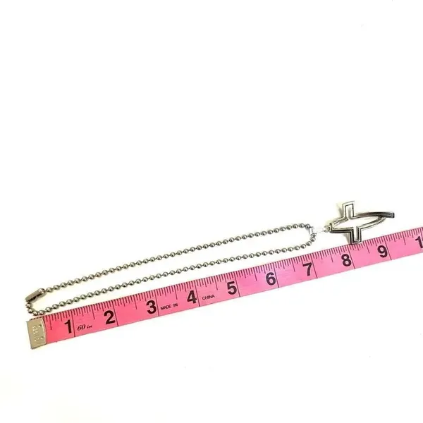 Silver tone cross pendant necklace - Image 6