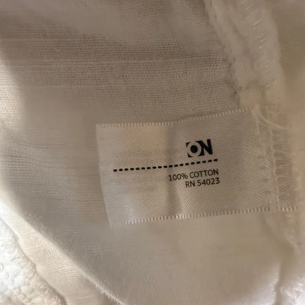 Old Navy L Blazer White Cotton Lightweight Textured Casual Professional Summer‎ - Image 5
