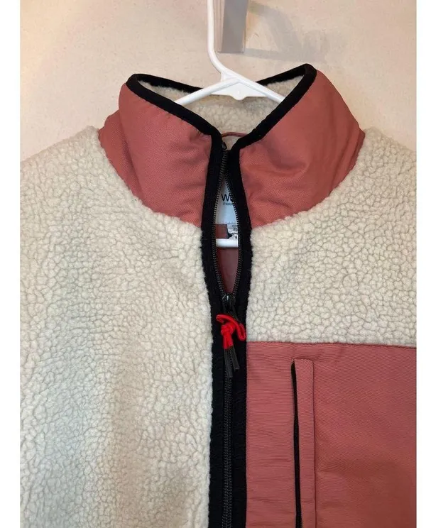Wezc XL Beige and Mauve Sherpa Lined Zip Up Jacket - Image 3