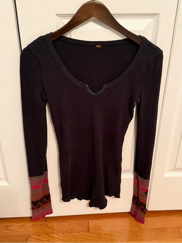 Rare Free People Black Kombucha Cuff Thermal ASO Vampire Diaries - Image 2