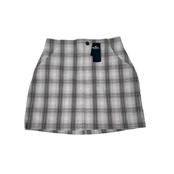 Hollister Ultra High-Rise Plaid Mini‎ Skirt Lavender Purple Grey Small NWT - Image 3
