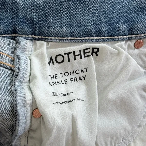 Mother Denim The Tomcat Ankle Fray Hi Rise Size 27 Kitty Corner Blue Stretch - Image 7