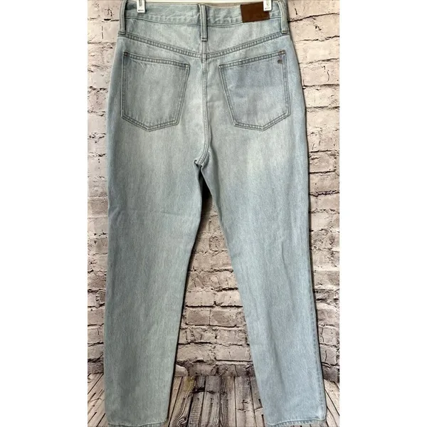 Madewell Light Wash Full Length Classic‎ Straight Blue Jeans High Rise Womens 29 - Image 3