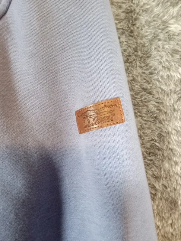 LL BEAN Womens Quilted Snap Neck Pullover Sweatshirt Comfy Layer Size Medium - Image 5