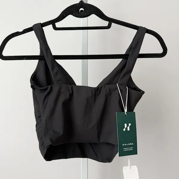 Halara S Black Sports Bra Cloudful Twist Front‎ Activewear Gym Athleisure NWT - Image 6