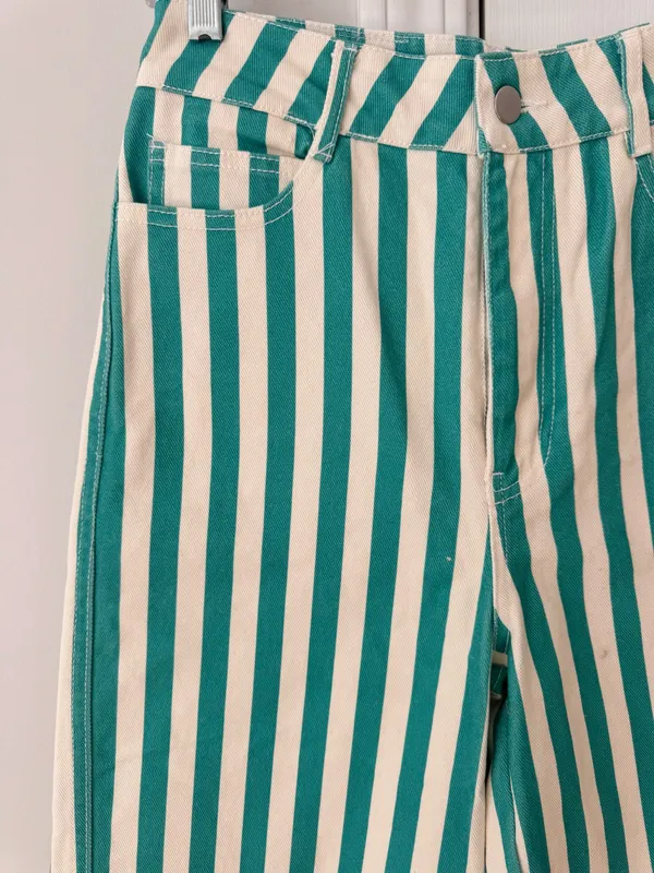 Free People The Tiny Big Sister Striped Berta Long Jeans, Size XS/EU 34 - Image 8