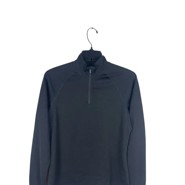 Mountain Warehouse Extreme US 2 Black Merino Wool Blend Quarter Zip Base Layer - Image 2