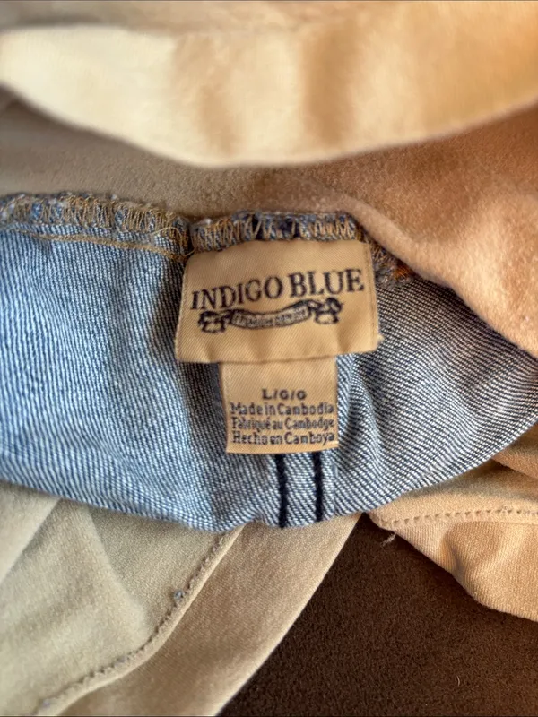 Indigo Blue Two-Tone High-Waist Maternity Shorts - Image 2
