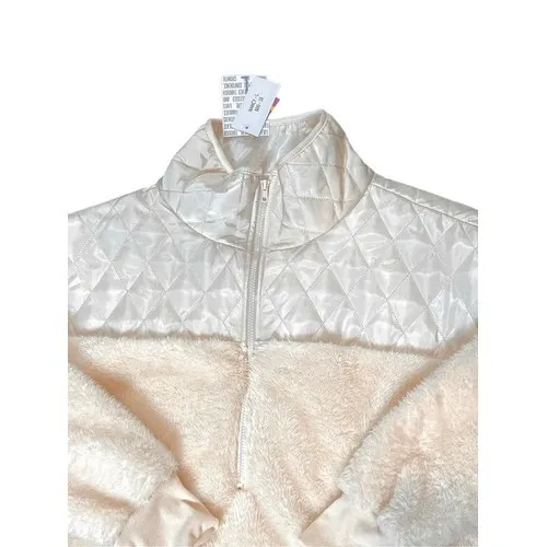 Lularoe‎ Cream High Pile Fleece Pullover Jacket LARGE Plush Cozy Outdoor Quilted - Image 5