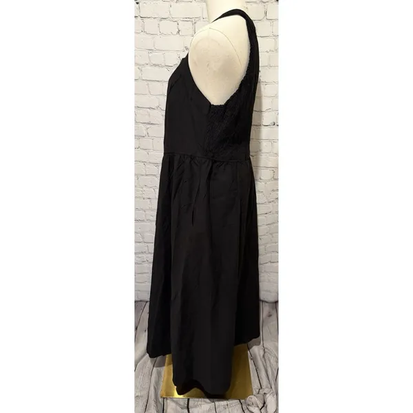 NWT Kirundo black sleeveless midi halter dress cotton blend size large - Image 3