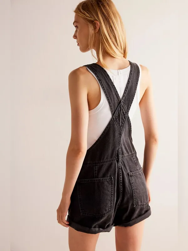 Free People We The Free Ziggy Shortalls Black XL - Image 3
