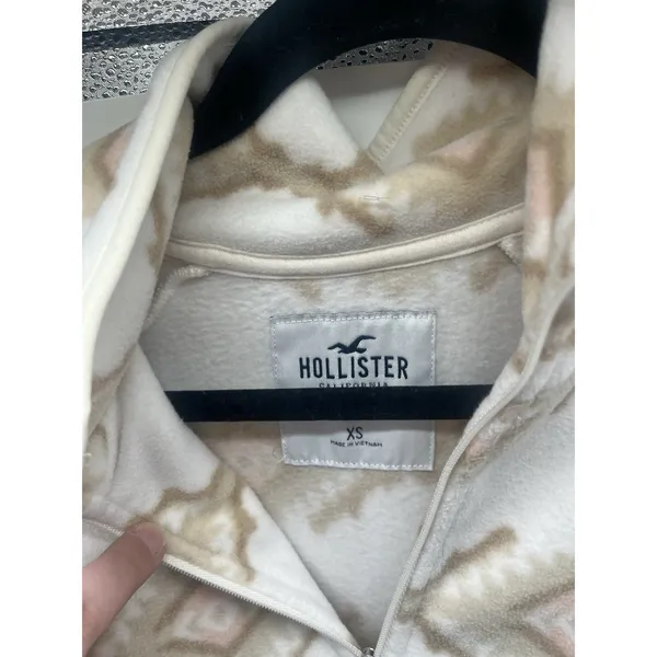 Hollister Fleece Sweater Womens XS Aztec Print 1/4 Zip Sweatshirt‎ Pullover - Image 2