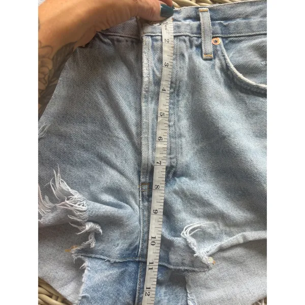 AGOLDE Parker Vintage Cut Off Denim Shorts Size 27 boho distressed designer - Image 12