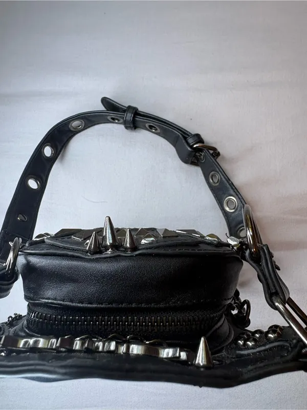 Steel Master Skull Studded Gothic Steampunk Crossbody Hip Holster Bag - Image 7