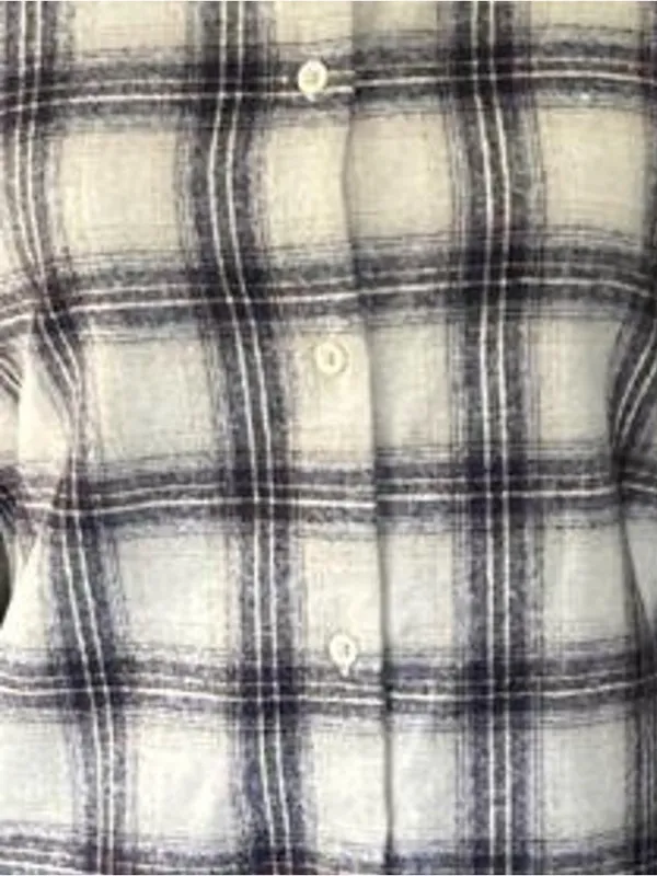 Banana Republic Plaid Button-Up Jacket in Cream and Black - Image 6