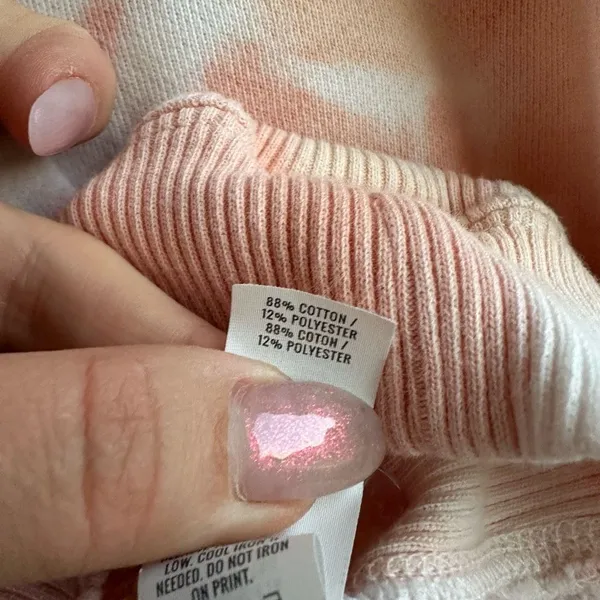 Aerie 90’s Tie Dye Oversized Relaxed Hoodie Pink Peach Boho Comfort Size XS - Image 6