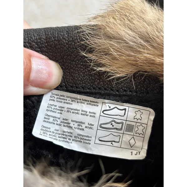 Manas Rabbit Fur Leather Winter‎ Boots 36 Black Après Ski Luxury Boho Gorpcore - Image 7