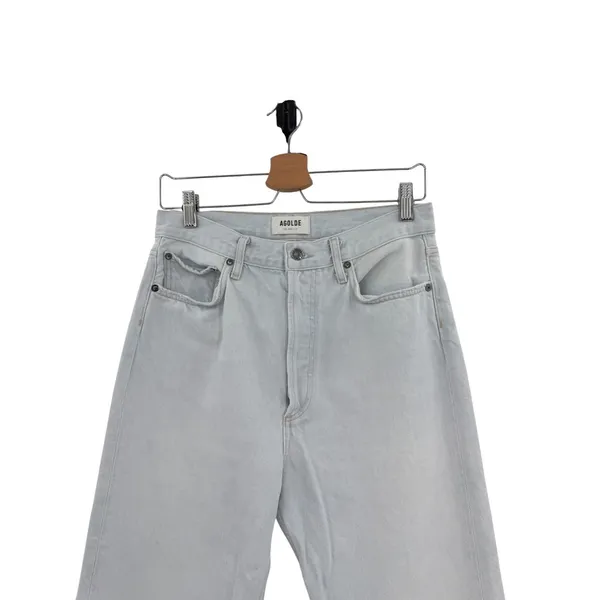AGOLDE 90's Pinch Waist High Rise Straight Jeans Haze Light Wash Size 28 - Image 4