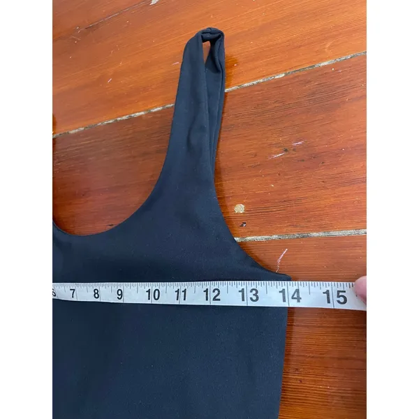 Girlfriend Collective Bike Unitard Black Medium Compressive Romper Built In Bra - Image 8