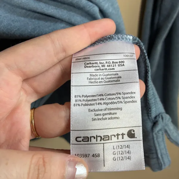 Carhartt Force Quarter Zip Pullover L Blue Heather Womens Slightly Fitted - Image 4