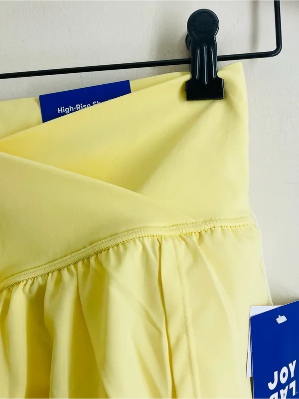 JoyLab High Rise Flowy Running Shorts M Buttercream Yellow Crossover NWT - Image 3