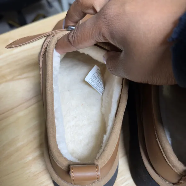 UGG Opening Ceremony Platform Clog Mule Shoes‎ Brown Shearling Lined Buckle 9 - Image 6