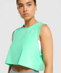 Gymshark Women's Training Crop Tank Top in a vibrant green color size xl - Image 2