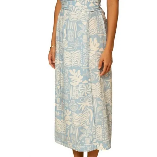 SHORE winnie wrap‎ midi dress in caribbean - Image 4