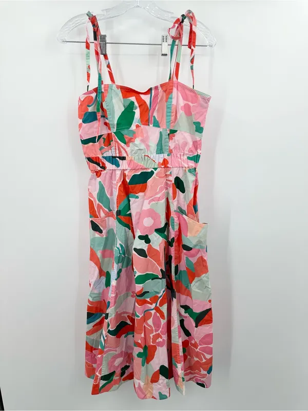 Jessie Zhao New York Marissa Watermelon Pink Imagination Midi Dress Size 6 - Image 2