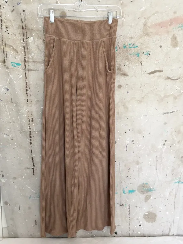 Abercrombie & Fitch Wide Leg Ribbed Knit Lounge Pants - Image 2