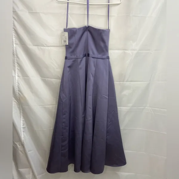 NEW Michaelangelo women’s dim lilac belted strapless satin‎ formal gown dress 4 - Image 6