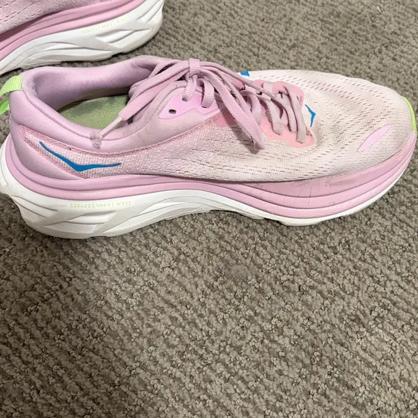 Hoka Bondi 8 Pink and White Athletic Sneakers - Image 6