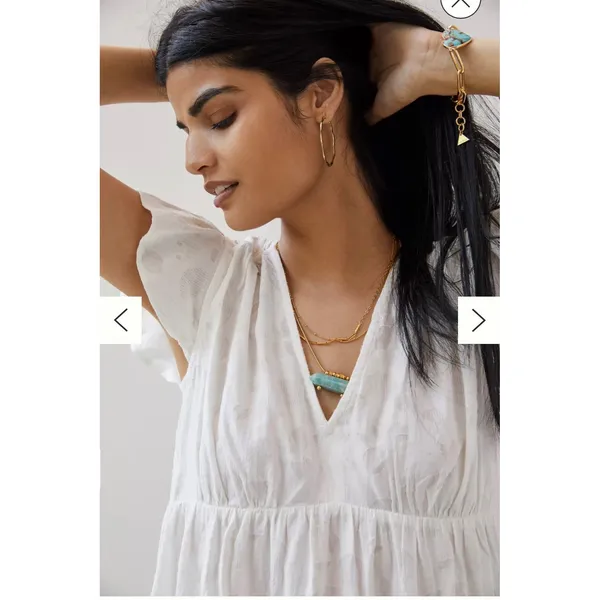 Maeve Anthropologie Womens M White Floral Jacquard Open Back Tie Peplum Blouse - Image 14