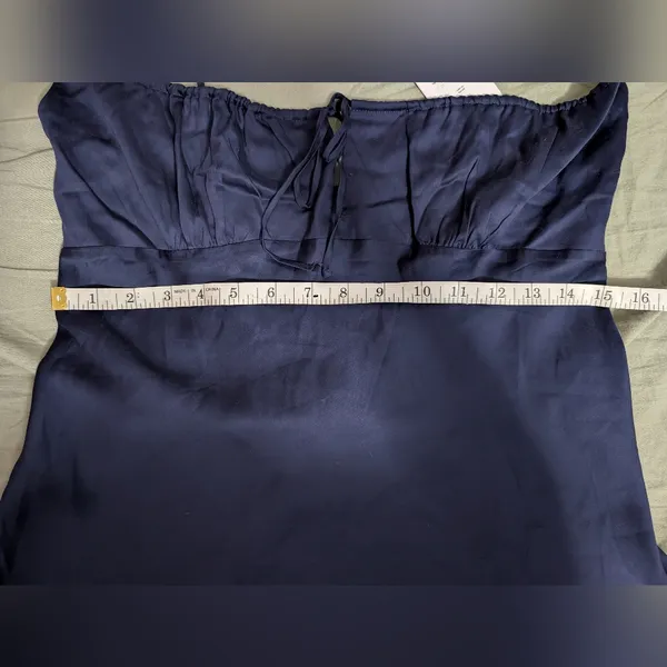 PINK NWT Mini Tencel Night Gown Women's Medium Navy Blue - Image 5