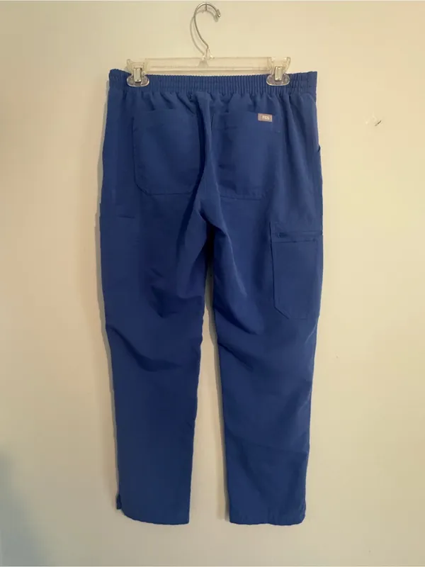 Figs Women's Yola High Rise Slim Scrub Pants in Royal Blue- small - Image 4