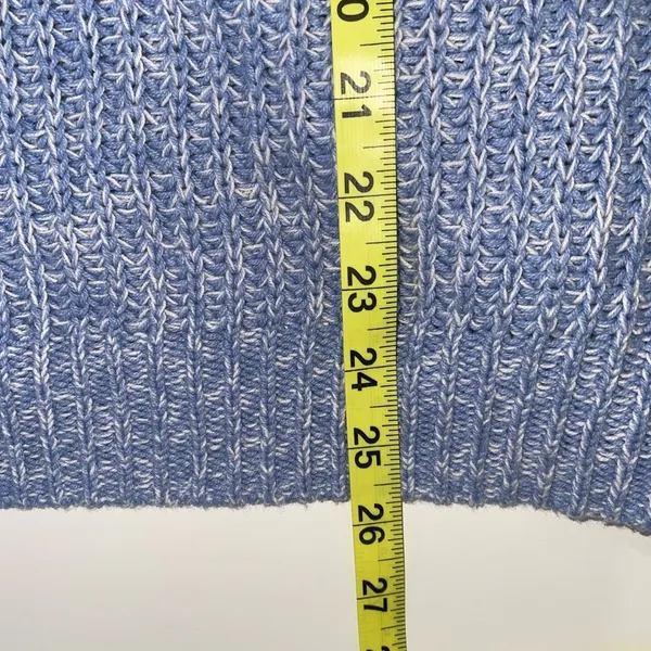 Blue & White Marled Tight Knit Oversized Sweater - Image 9